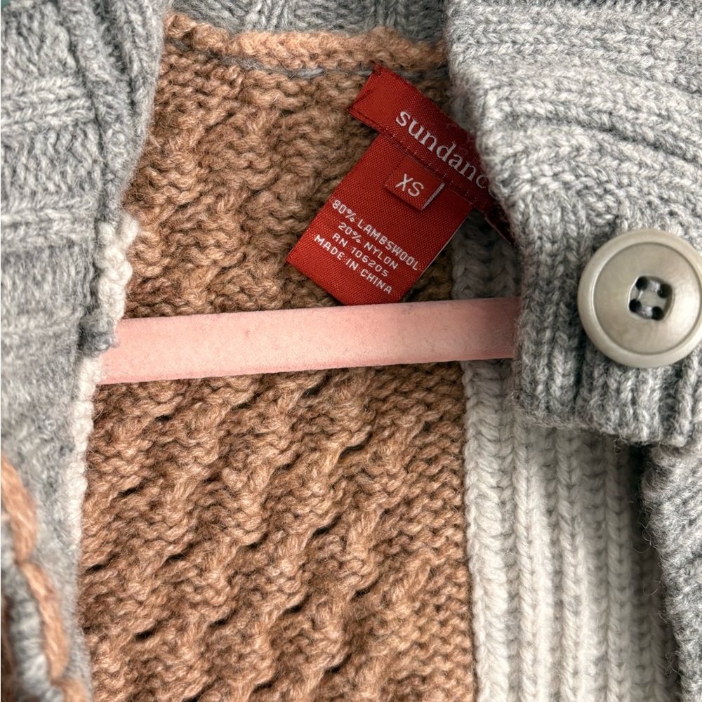 Sundance Multicolor Patchwork Knit Boho Mockneck … - image 3